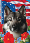 Norwegian Elkhound -  Best of Breed  Patriotic I All-American Outdoor House and Garden Flag