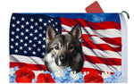 Norwegian Elkhound -  Best of Breed Patriotic Mailbox Cover Hi-Grade Vinyl 6" x 19"