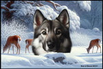 Norwegian Elkhound -  Best of Breed Winter Wonderland Floor Mat Tufted Loop 18" x 27"