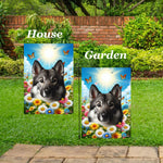 Norwegian Elkhound -  Best of Breed  Summer Butterflies Outdoor House and Garden Flag