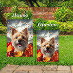 Norwich Terrier - Best of Breed  Fall Leaves Outdoor House and Garden Flag