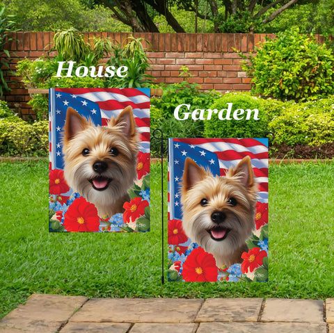 Norwich Terrier - Best of Breed  Patriotic I All-American Outdoor House and Garden Flag