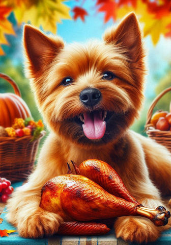 Norwich Terrier - Best of Breed DCR Thanksgiving Outdoor House and Garden Flag