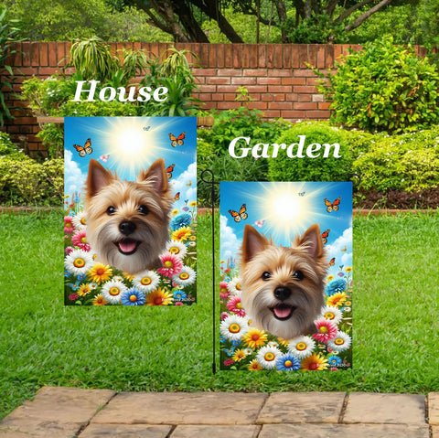 Norwich Terrier - Best of Breed  Summer Butterflies Outdoor House and Garden Flag