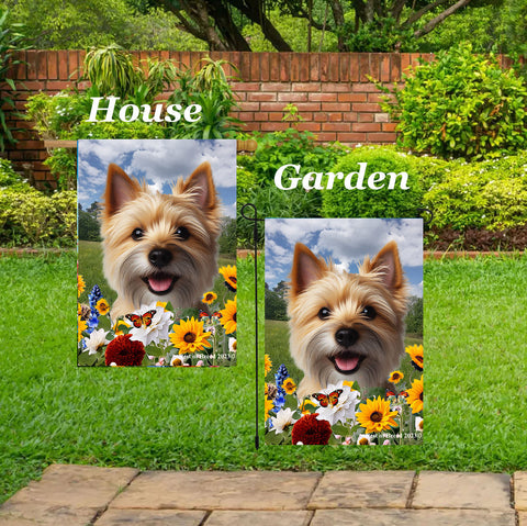 Norwich Terrier - Best of Breed  Summer Fields Outdoor House and Garden Flag
