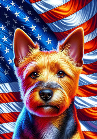 Norwich Terrier - Best of Breed DCR Patriotic III   Outdoor House and Garden Flag
