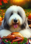 Old English Sheepdog - Best of Breed DCR Thanksgiving Outdoor House and Garden Flag