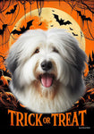 Old English Sheepdog - Best of Breed  Halloween Outdoor House and Garden Flag