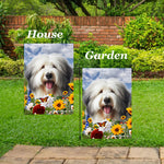 Old English Sheepdog - Best of Breed  Summer Fields Outdoor House and Garden Flag