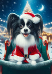 Papillon Black and White - Best of Breed DCR Christmas Outdoor House and Garden Flag