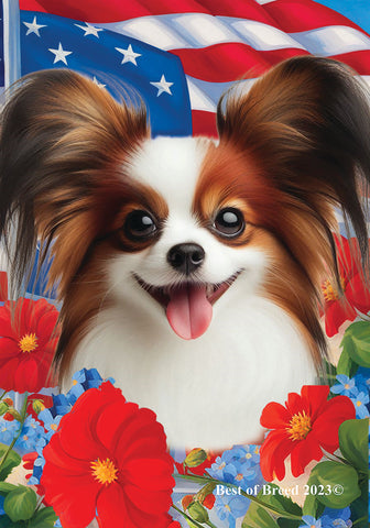 Papillion R/W - Best of Breed  Patriotic I All-American Outdoor House and Garden Flag