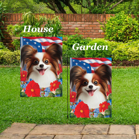 Papillion R/W - Best of Breed  Patriotic I All-American Outdoor House and Garden Flag