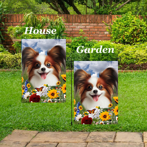 Papillion R/W - Best of Breed  Summer Fields Outdoor House and Garden Flag