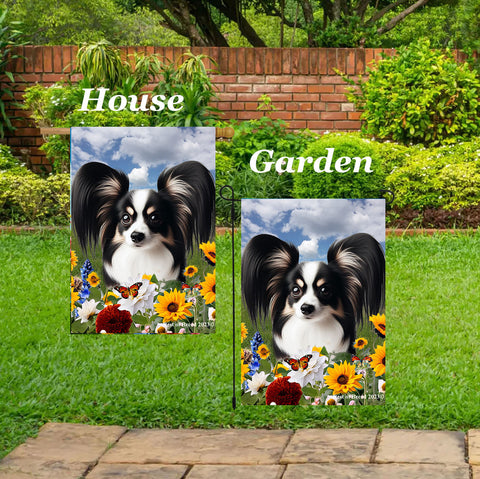 Papillion Tri - Best of Breed  Summer Fields Outdoor House and Garden Flag