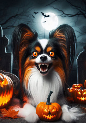 Papillon Tri - Best of Breed DCR Halloween Outdoor House and Garden Flag