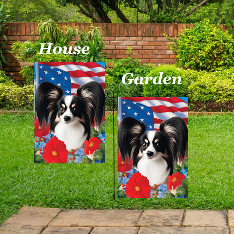Papillion Tri - Best of Breed  Patriotic I All-American Outdoor House and Garden Flag