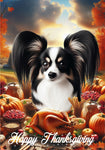 Papillion Tri - Best of Breed  Thanksgiving Outdoor House and Garden Flag