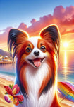 Papillon Red and White - Best of Breed DCR Summer Sunset Outdoor House and Garden Flag
