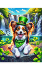 Papillon Tri - Best of Breed DCR Saint Patricks Day Day Outdoor House and Garden Flag