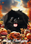 Pekingese Black - Best of Breed  Thanksgiving Outdoor House and Garden Flag