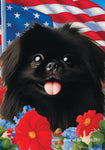 Pekingese Black - Best of Breed  Patriotic I All-American Outdoor House and Garden Flag