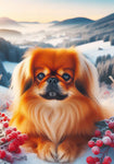 Pekingese - Best of Breed DCR Winter Berries Outdoor House and Garden Flag