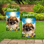 Pekingese Red - Best of Breed  Summer Butterflies Outdoor House and Garden Flag