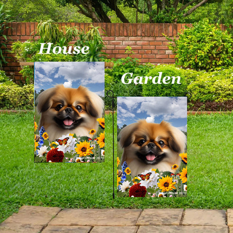 Pekingese Red - Best of Breed  Summer Fields Outdoor House and Garden Flag