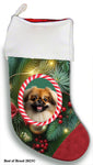 Pekingese Red - Best of Breed  Christmas Stocking 13.5"  Red Gaming Cloth with Red Lining ,Plush White Cuff
