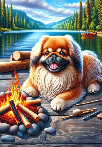 Pekingese - Best of Breed DCR Summer Camping   Outdoor House and Garden Flag