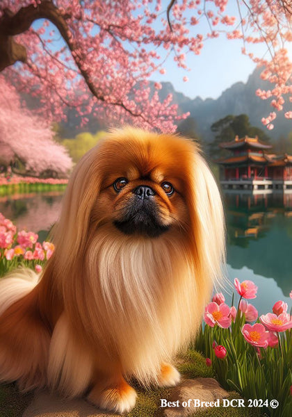 Pekingese -  Best of Breed DCR Spring House and Garden Flag