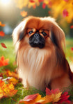 Pekingese - Best of Breed DCR Falling Leaves Outdoor Flag