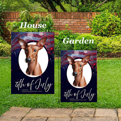Pharoah Hound -  Best of Breed  Independence Day July 4th Fourth of July   Outdoor House and Garden Flag