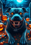 Pit Blue Blue - Best of Breed DCR Halloween Outdoor House and Garden Flag