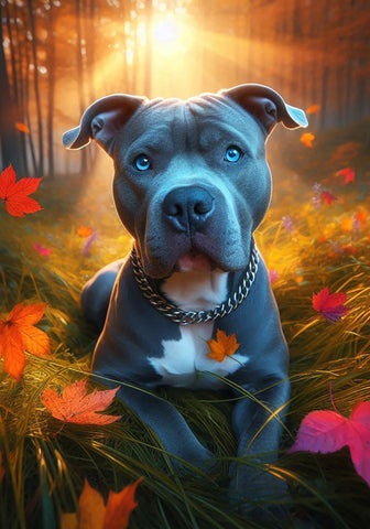 Pit Blue Blue - Best of Breed DCR Falling Leaves Outdoor Flag