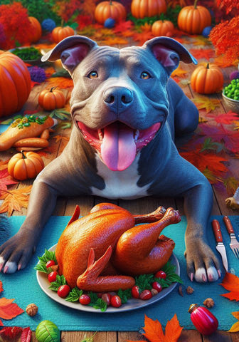 Pit Blue Blue - Best of Breed DCR Thanksgiving Outdoor House and Garden Flag