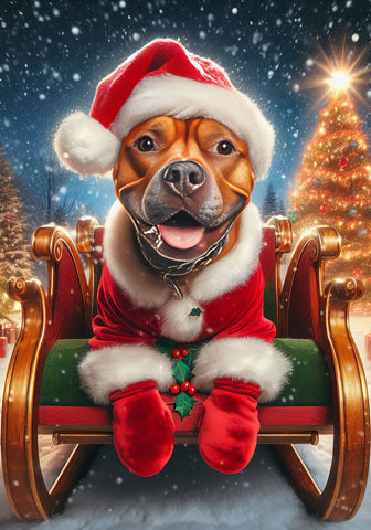 Pit Bull Red - Best of Breed DCR Christmas Outdoor House and Garden Flag