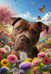 Pit Bull Terrier - Best of Breed  Spring Butterflies Outdoor House and Garden Flag