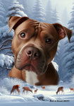 Pit Bull Terrier - Best of Breed  Winter Wonderland Outdoor House and Garden Flag