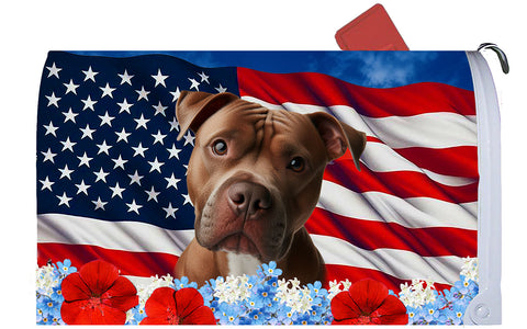 Pit Bull Terrier - Best of Breed Patriotic Mailbox Cover Hi-Grade Vinyl 6" x 19"