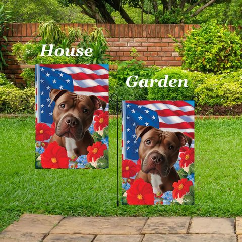 Pit Bull Terrier - Best of Breed  Patriotic I All-American Outdoor House and Garden Flag