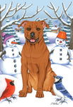 American Pit Bull  - Best of Breed Tomoyo Pitcher Winter Snowman Outdoor Flag