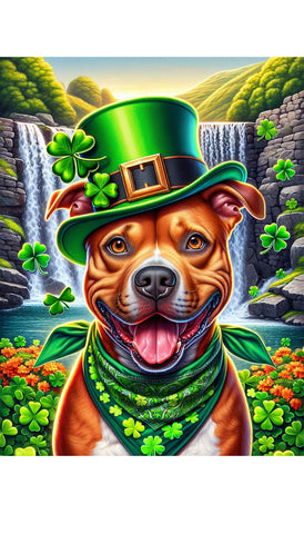 Pit Bull Red - Best of Breed DCR Saint Patricks Day Day Outdoor House and Garden Flag