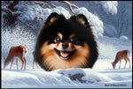 Pomeranian Black/Tan -  Best of Breed Winter Wonderland Floor Mat Tufted Loop 18" x 27"