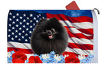 Pomeranian Black - Best of Breed Patriotic Mailbox Cover Hi-Grade Vinyl 6" x 19"