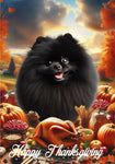 Pomeranian Black - Best of Breed  Thanksgiving Outdoor House and Garden Flag