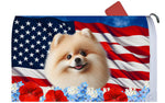 Pomeranian Cream - Best of Breed Patriotic Mailbox Cover Hi-Grade Vinyl 6" x 19"