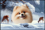 Pomeranian Cream - Best of Breed Winter Wonderland Floor Mat Tufted Loop 18" x 27"