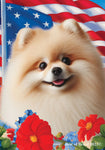 Pomeranian Cream - Best of Breed  Patriotic I All-American Outdoor House and Garden Flag