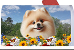 Pomeranian Cream - Best of Breed Summer Flowers Mailbox Cover Hi-Grade Vinyl 6" x 19"